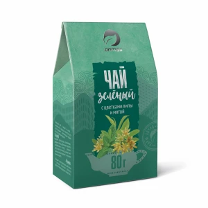 Чай зеленый с липой и мятой 80 гр