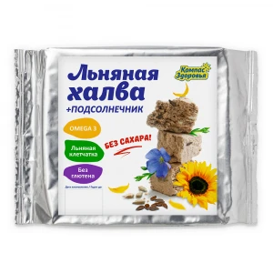 Халва из белого льна с семенами коричневого льна на фруктозе 250 гр
