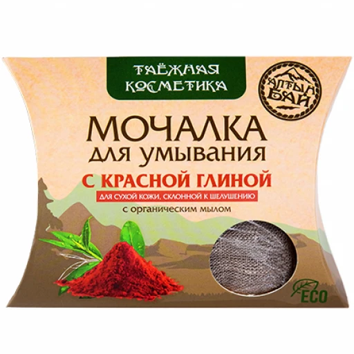 Мочалка для умывания С красной глиной 60 гр