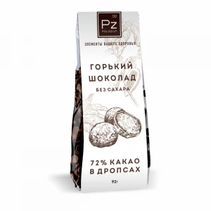 Горький шоколад 72% без сахара 92 гр