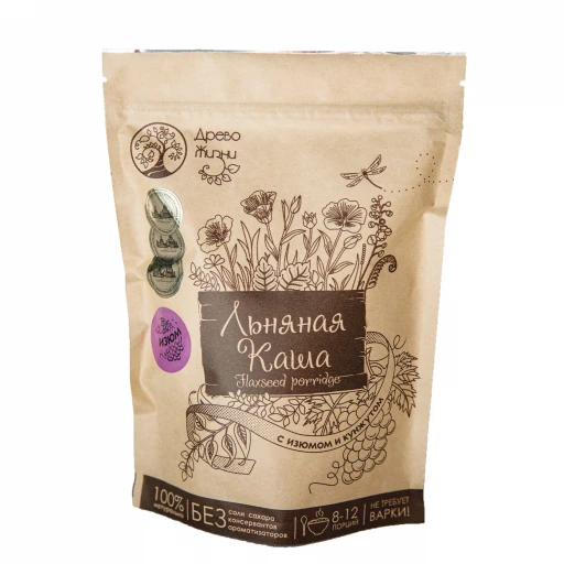 Каша льняная с изюмом и кунжутом 400 гр